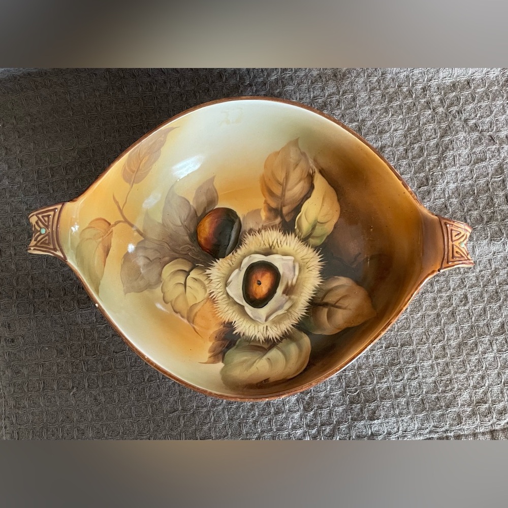 Hand-Painted Norotake Nippon Autumn Leaf Bowl